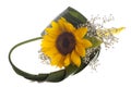 Floreal composition sunflower handbag Royalty Free Stock Photo